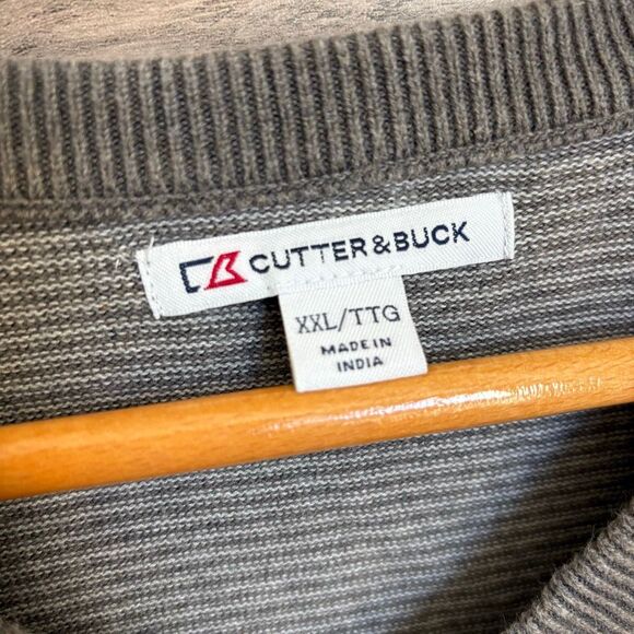 University of Alabama Embroidery Cutter & Buck Gray Pullover Knit Sweater Vest M - Picture 2 of 8